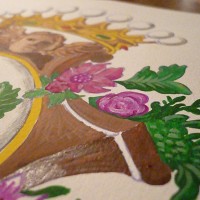 peinture d’armoiries – esquisse à la gouache